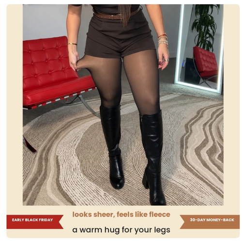 Fleece-lined sheer tights — product image 1