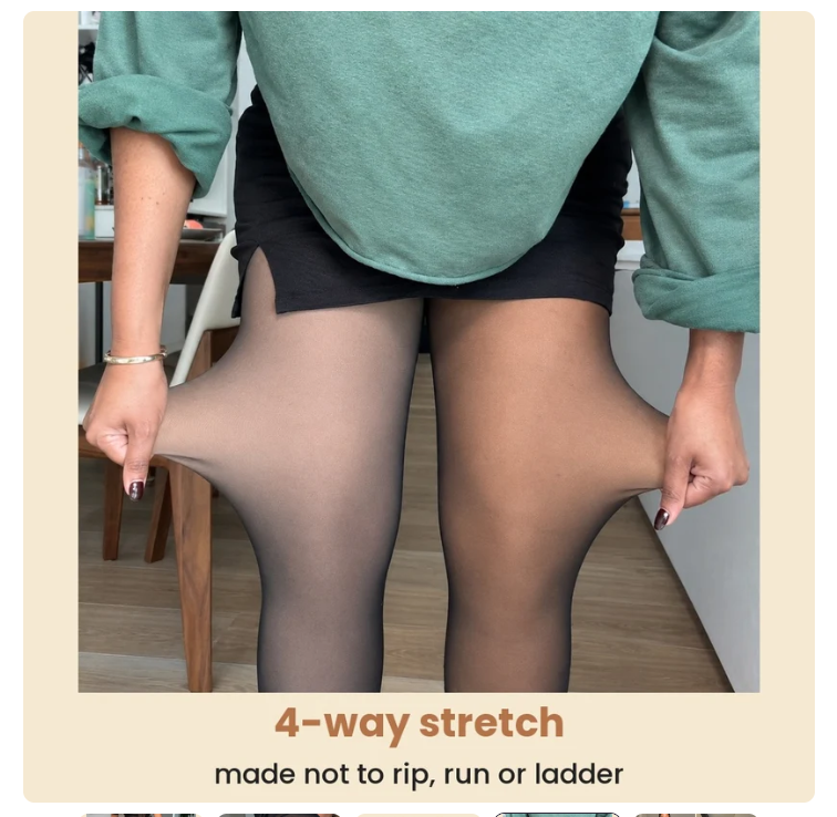 Fleece-lined sheer tights — product image 4