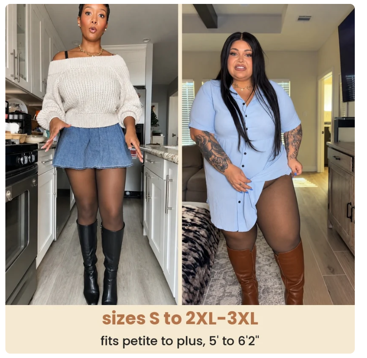 Fleece-lined sheer tights — product image 5